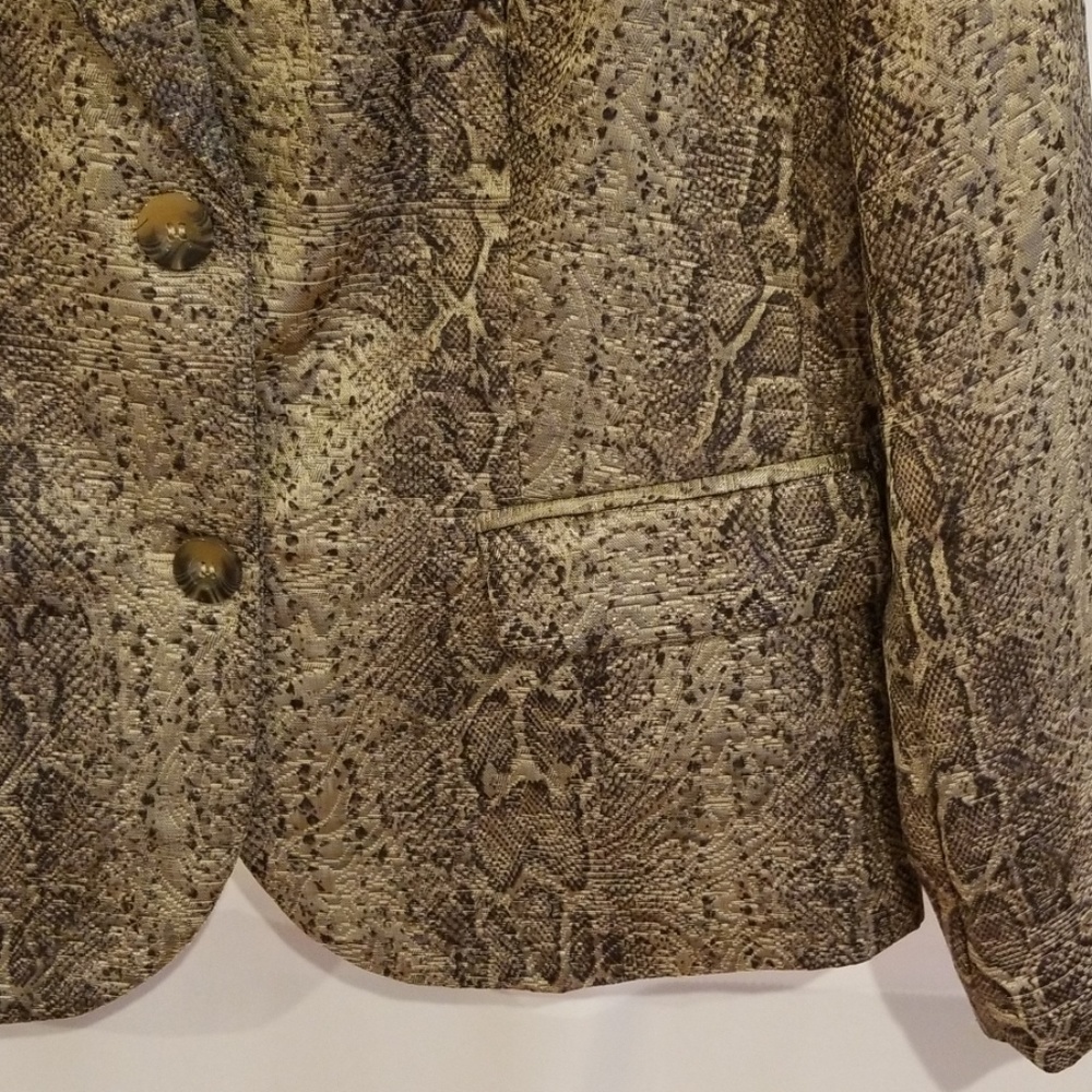 💥Chico's Animal Print Metallic Blazer - Picture 4 of 8